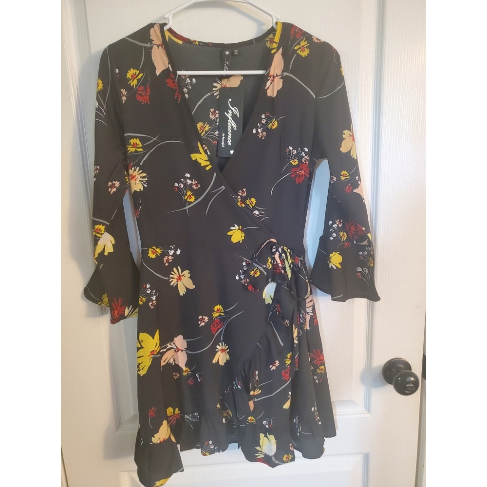 ASOS black floral dress